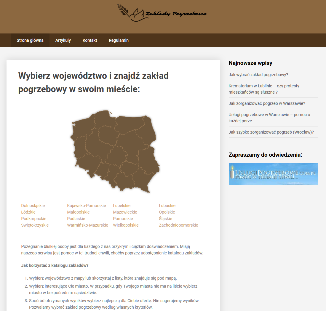 Lista zakładów pogrzebowych